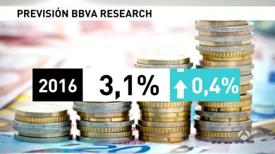 El BBVA mejora su previsión de crecimiento para España en 2016