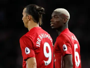 Zlatan Ibrahimovic y Pogba, durante el partido Zlatan Ibrahimovic y Pogba, durante el partido