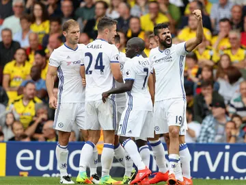 El Chelsea celebra un gol de Costa El Chelsea celebra un gol de Costa