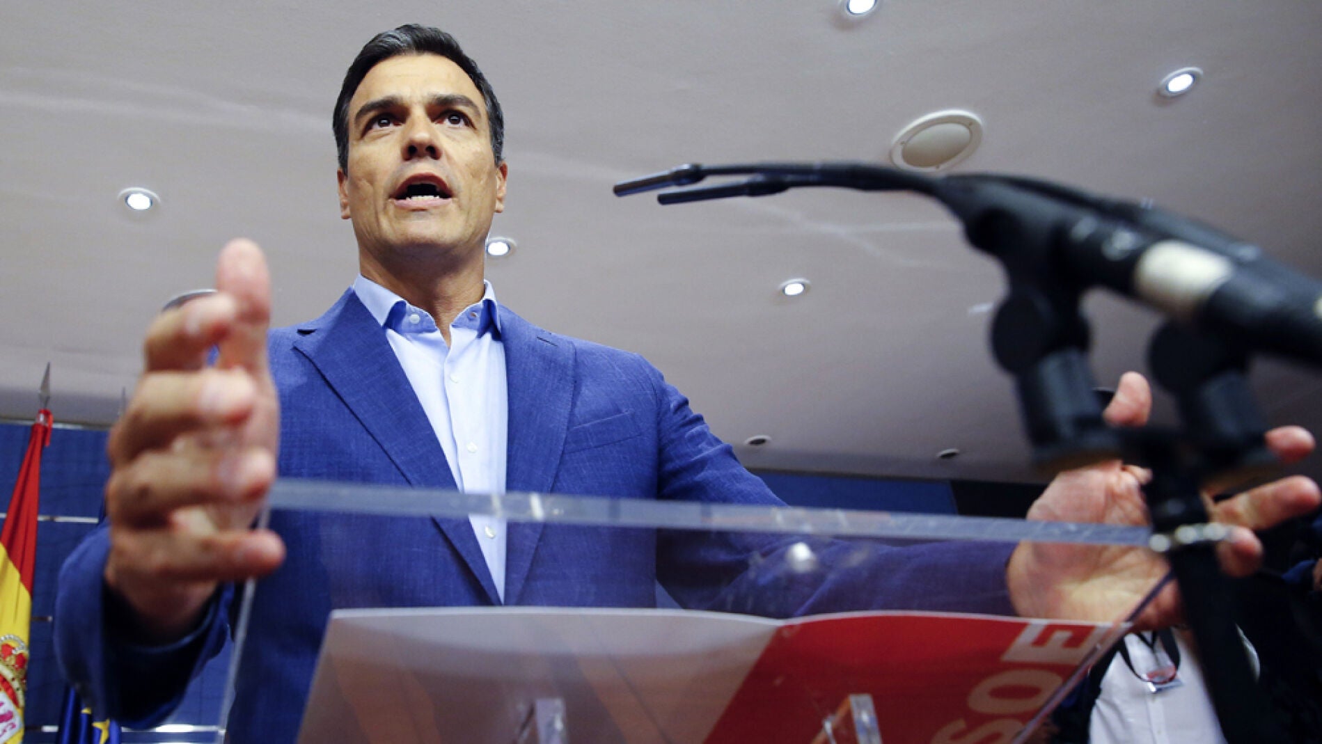 Pedro S&aacute;nchez ante los medios de comunicaci&oacute;n (Archivo)