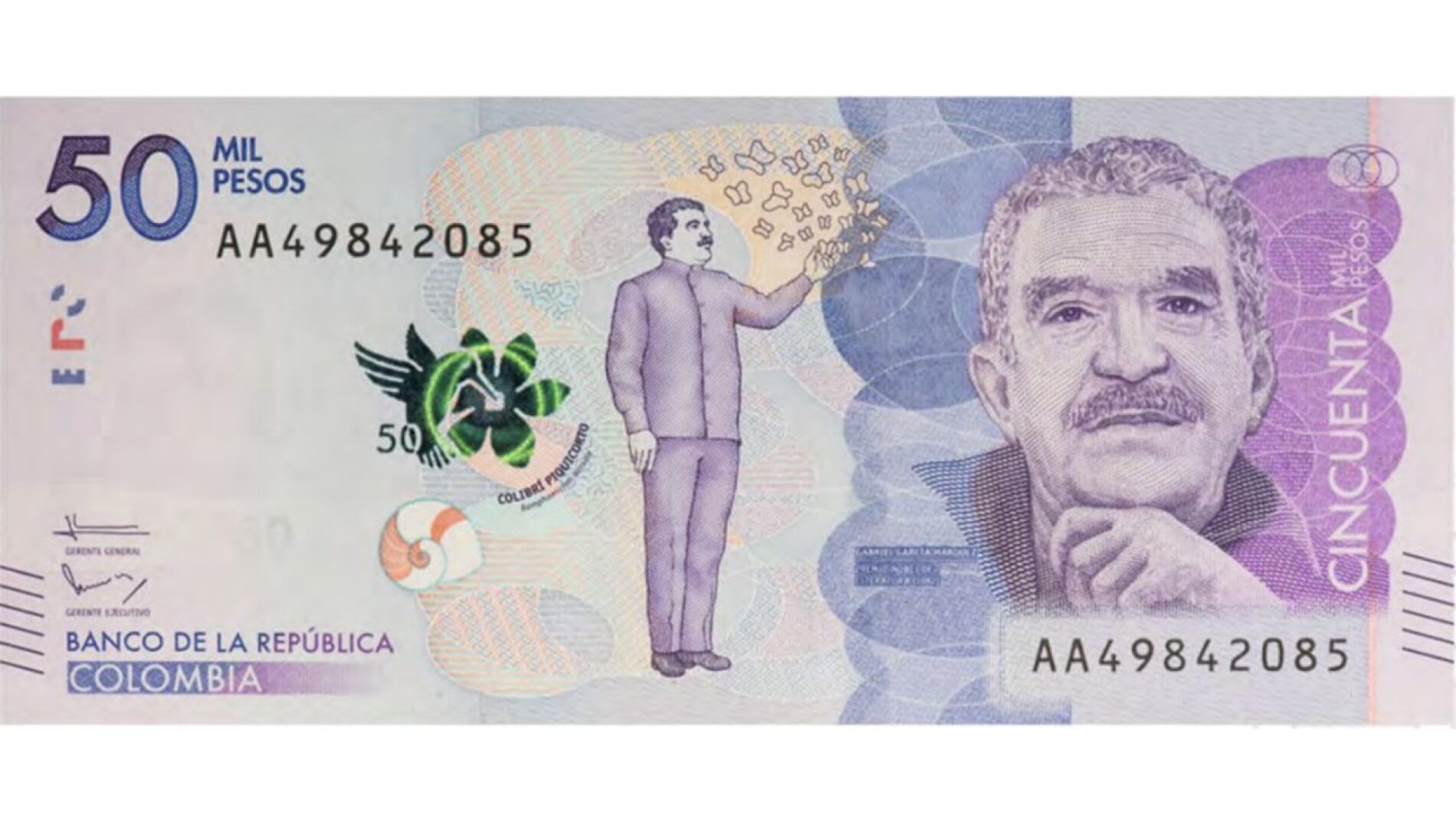 Billete de Gabriel Garc&iacute;a M&aacute;rquez
