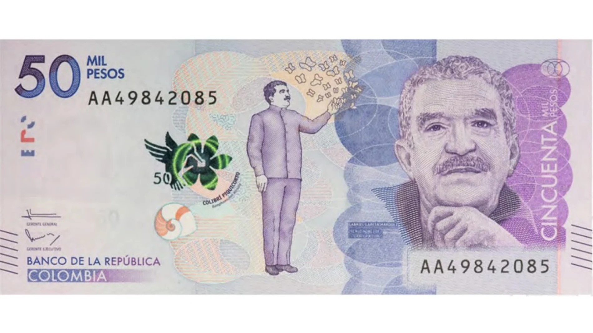Billete de Gabriel García Márquez Billete de Gabriel García Márquez