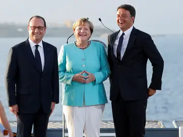 Hollande, Merkel y Renzi Hollande, Merkel y Renzi