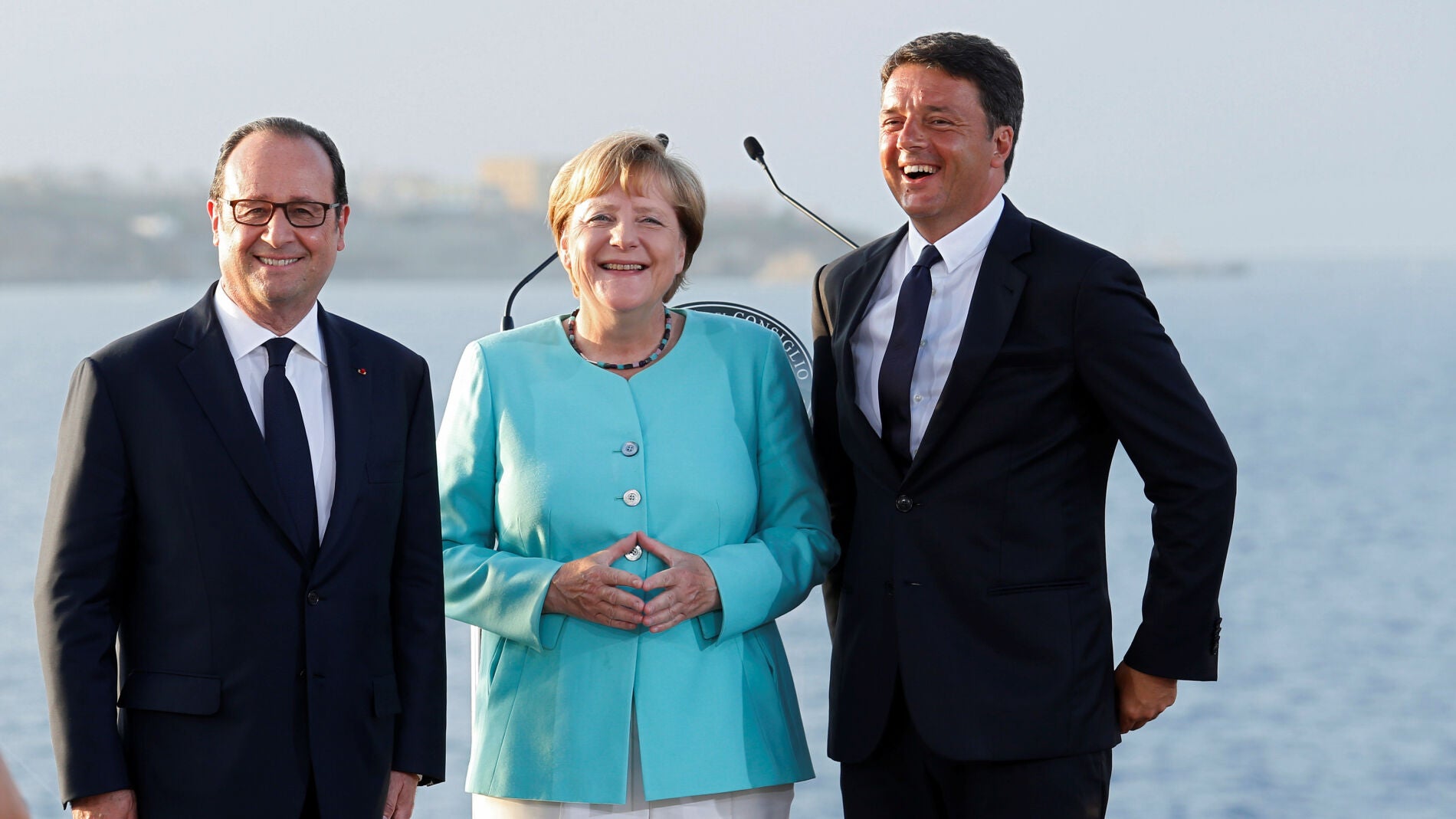 Hollande, Merkel y Renzi