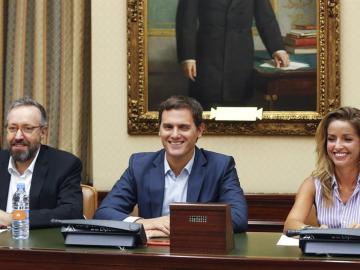 Albert Rivera en la reunión del grupo parlamentario de Ciudadanos