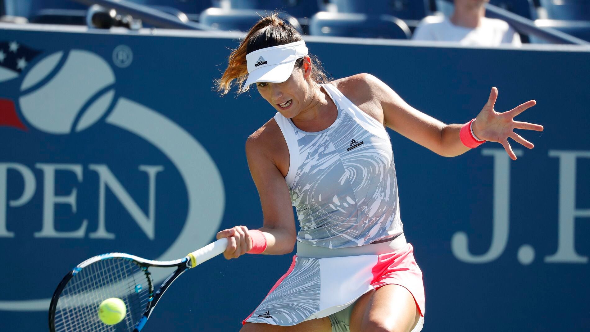 Garbi&ntilde;e Muguruza, durante su partido en el US Open