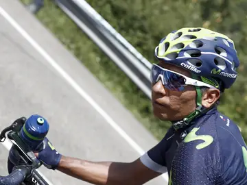 Nairo Quintana, durante la etapa de los Lagos de Covadonga Nairo Quintana, durante la etapa de los Lagos de Covadonga