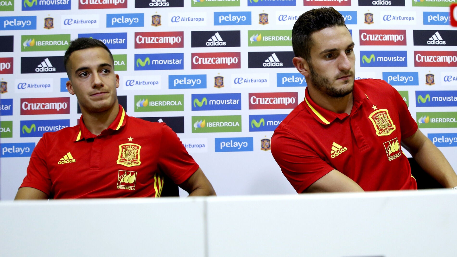Lucas V&aacute;zquez y Koke en rueda de prensa con la Selecci&oacute;n.
