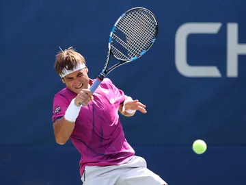 David Ferrer devuelve una bola a Dolgopolov David Ferrer devuelve una bola a Dolgopolov