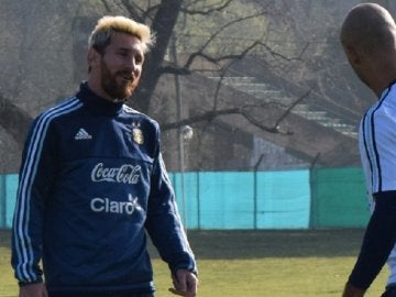 Messi y Mascherano con la selección argentina.