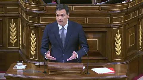 Pedro Sánchez en la sesión de invstidura Pedro Sánchez en la sesión de invstidura