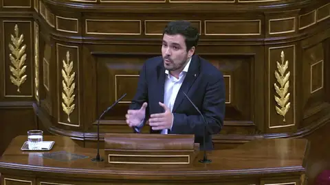 Alberto Garzón en la sesión de investidura Alberto Garzón en la sesión de investidura