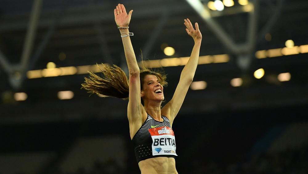 Ruth Beitia, durante la Diamond League