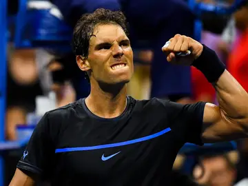 Rafa Nadal celebra la victoria ante Seppi Rafa Nadal celebra la victoria ante Seppi