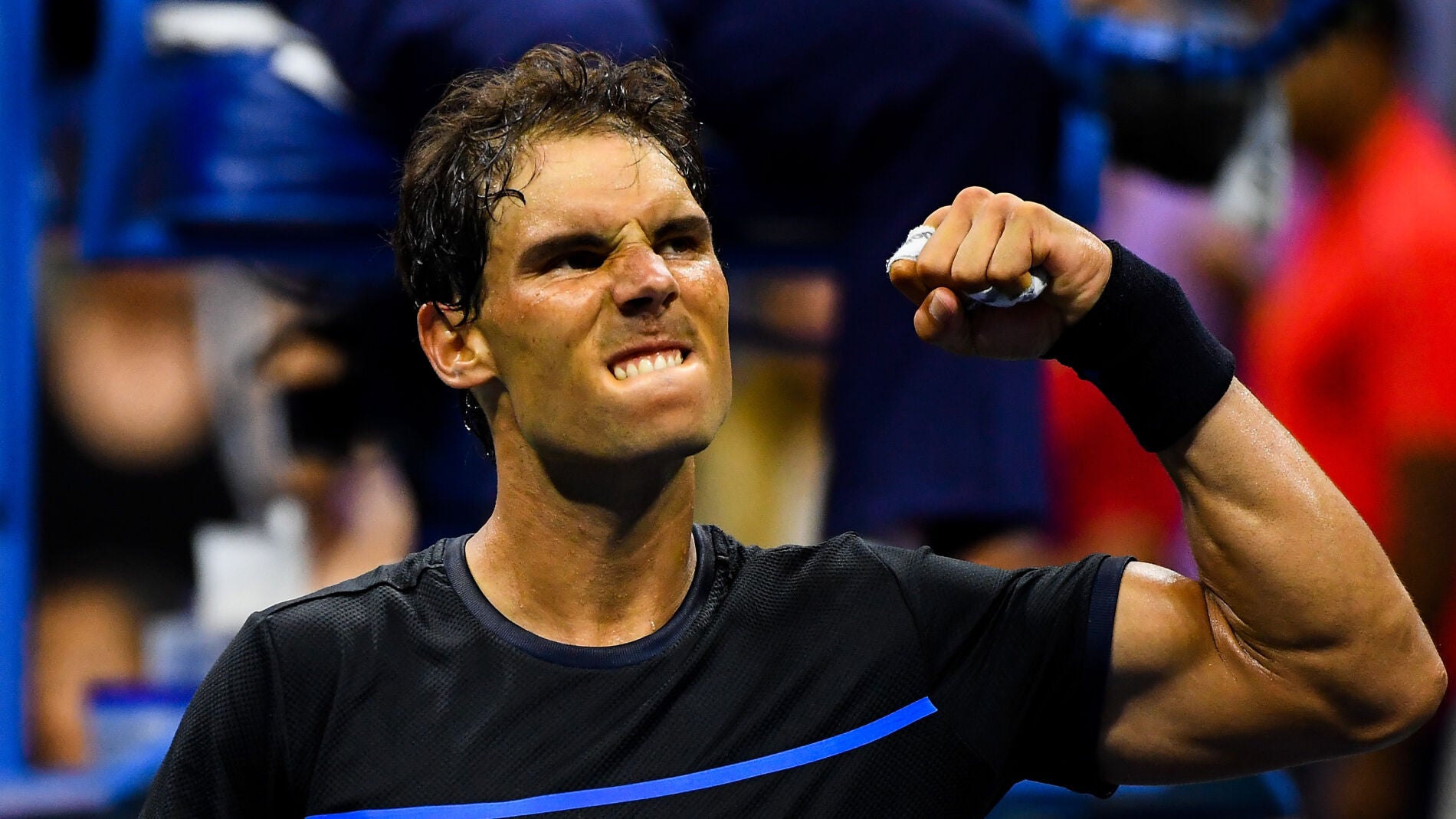 Rafa Nadal celebra la victoria ante Seppi