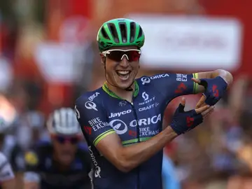 Keukeleire celebra su victoria en la etapa de la Vuelta Keukeleire celebra su victoria en la etapa de la Vuelta