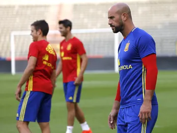Reina en el entrenamiento de la Selección. Reina en el entrenamiento de la Selección.