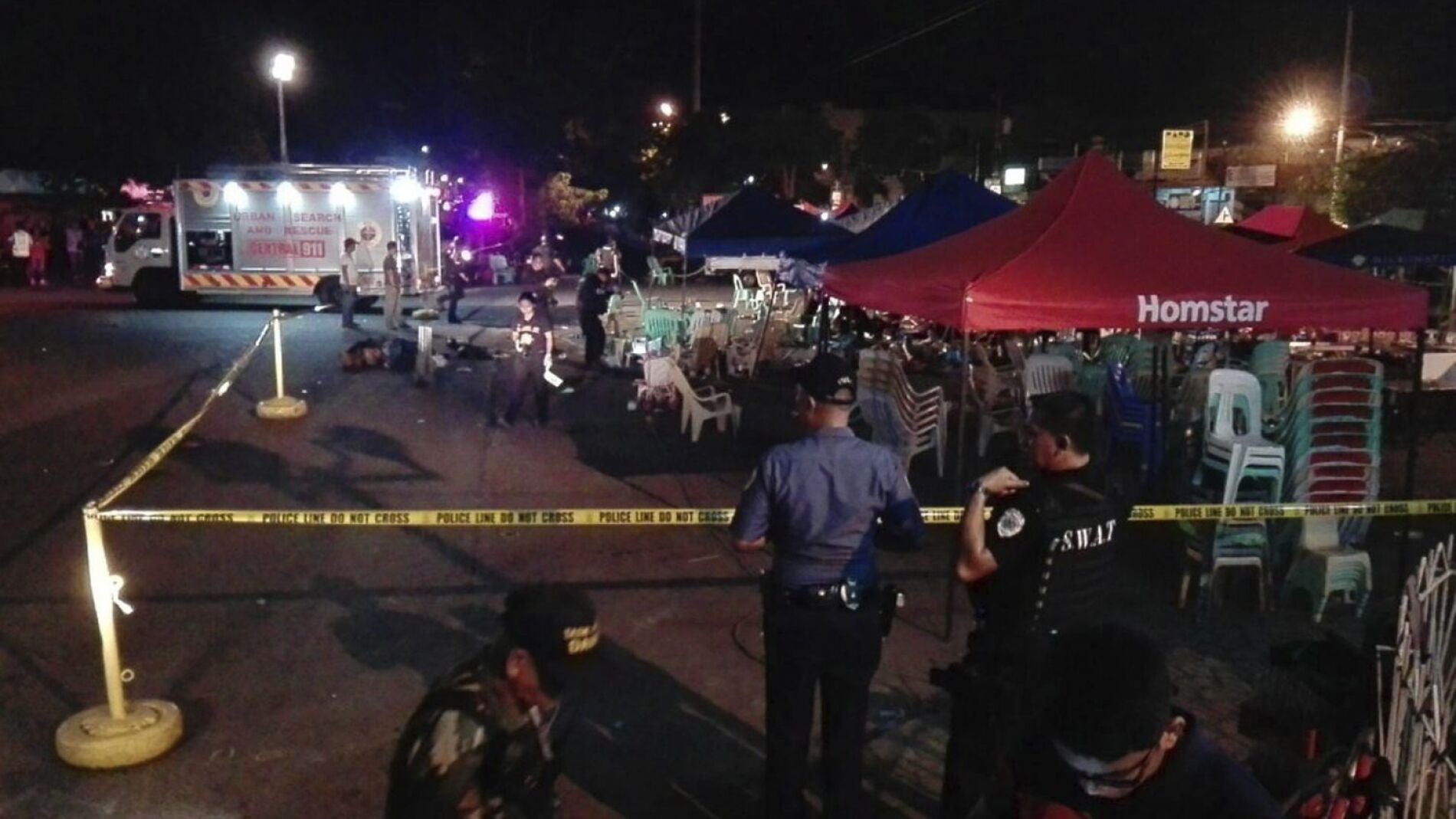 Lugar de la explosi&oacute;n en Davao