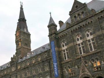 Fachada exterior de la Universidad de Georgetown, en Washington, Estados Unidos