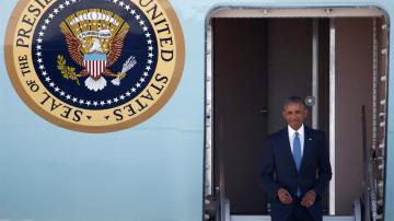  El presidente de Estados Unidos, Barack Obama, llega a Hangzhou, al este de China.