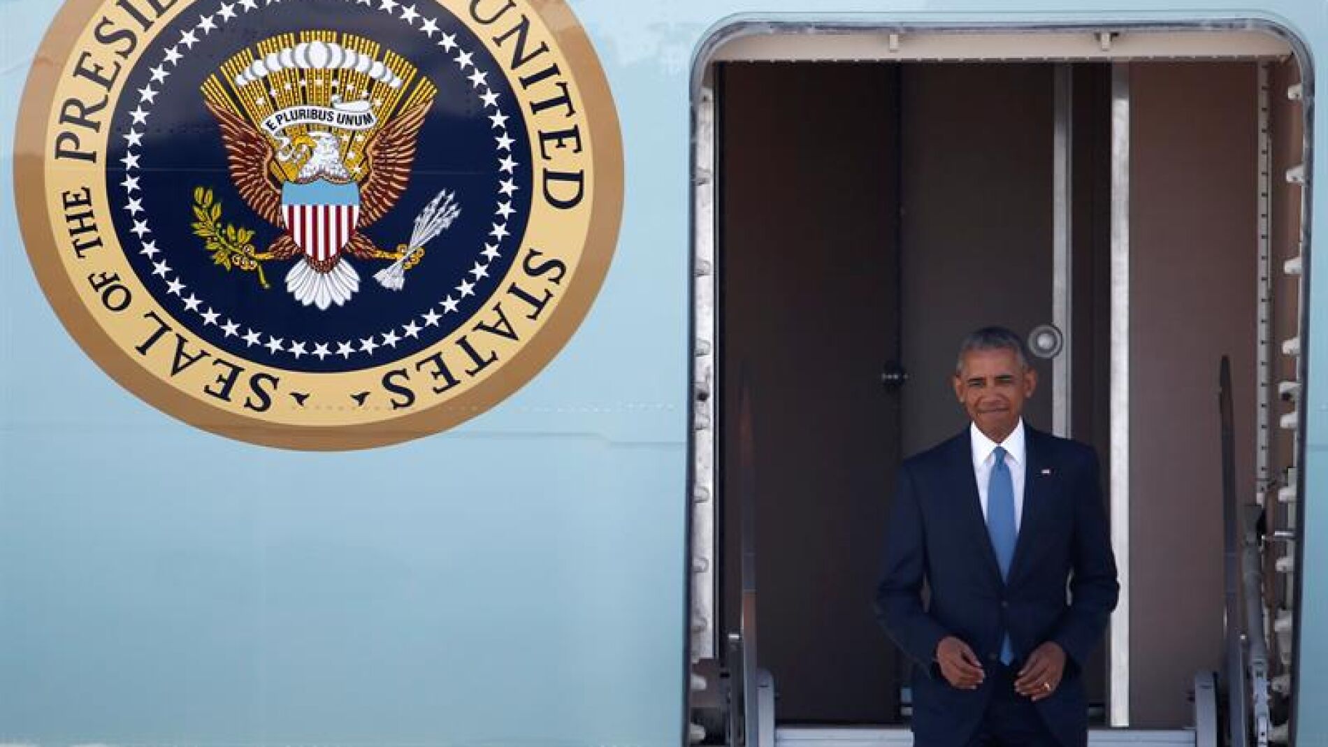  El presidente de Estados Unidos, Barack Obama, llega a Hangzhou, al este de China.