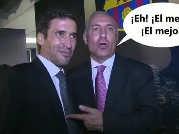 Raúl y Stoitchkov, juntos en un acto del Barcelona Raúl y Stoitchkov, juntos en un acto del Barcelona