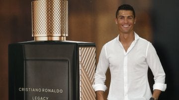 Cristiano Ronaldo en la presentación de su perfume