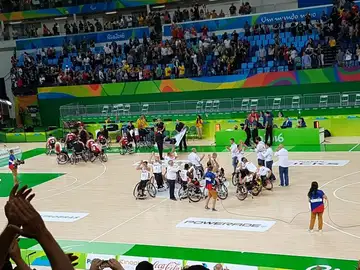 La selección española de baloncesto en silla de ruedas tras un partido en Río 2016 La selección española de baloncesto en silla de ruedas tras un partido en Río 2016