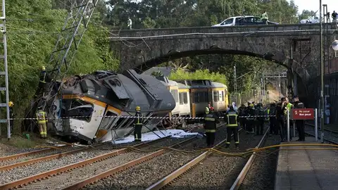 Descarrilamiento de un tren en O Porriño Descarrilamiento de un tren en O Porriño