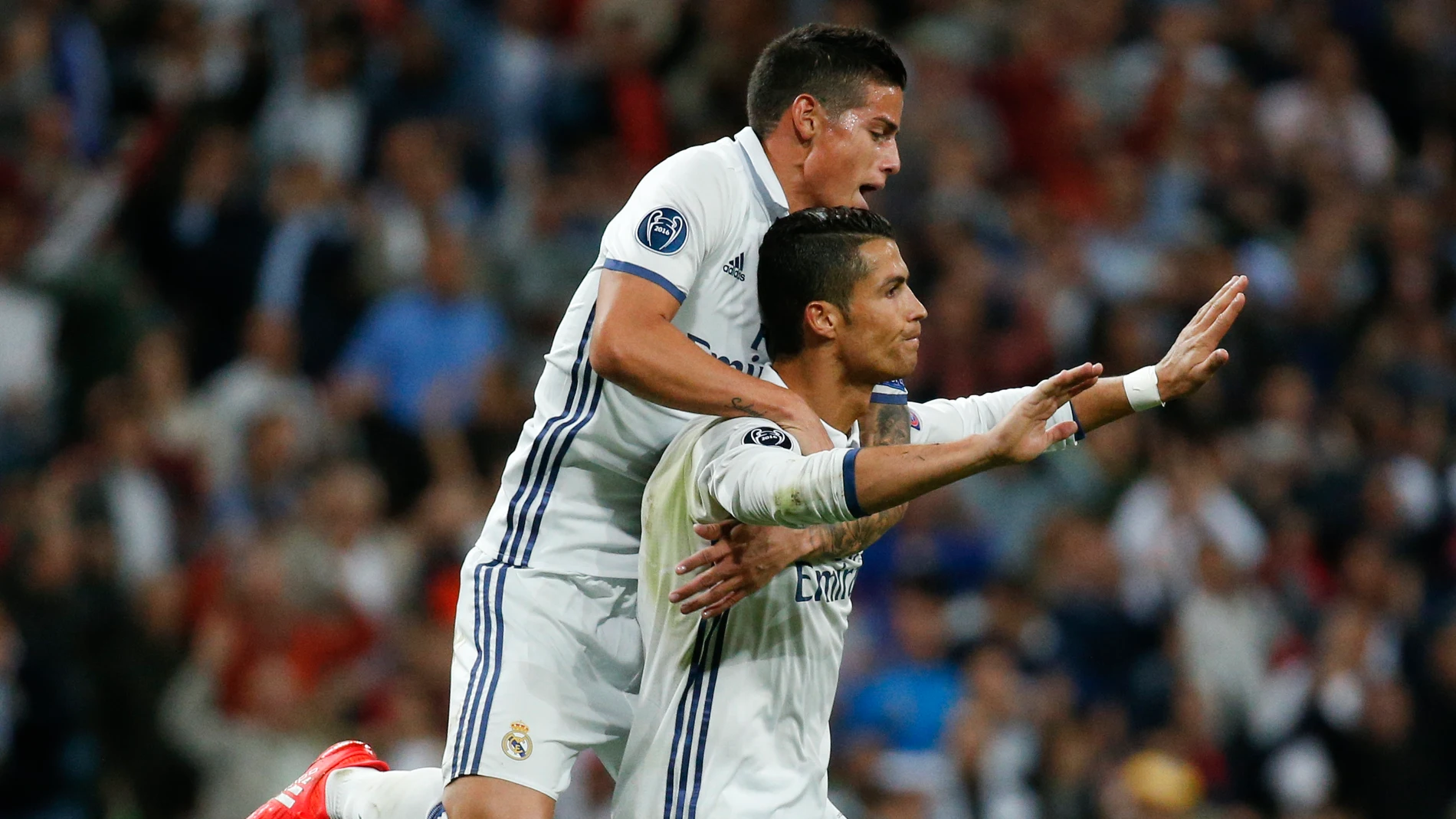 Cristiano Ronaldo celebra el gol del empate ante el Sporting de Lisboa