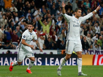 Cristiano Ronaldo tras su gol al Sporting de Lisboa