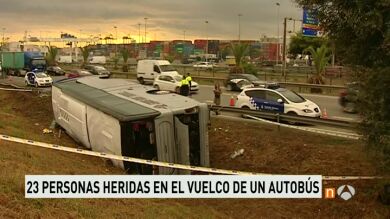 La fuerte lluvia y la velocidad es la primera hipótesis del accidente del autobús, que ha dejado 24 heridos