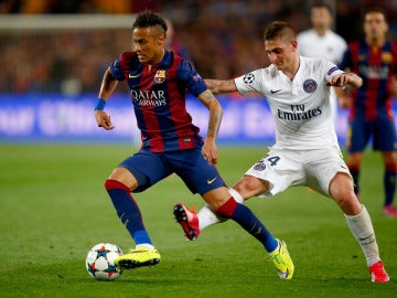 Neymar en duelo ante el PSG.