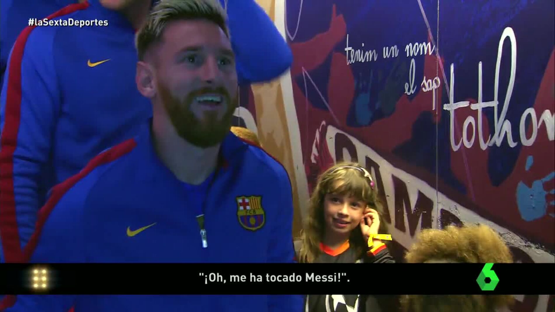 El asombro de una ni&ntilde;a al conocer a Messi