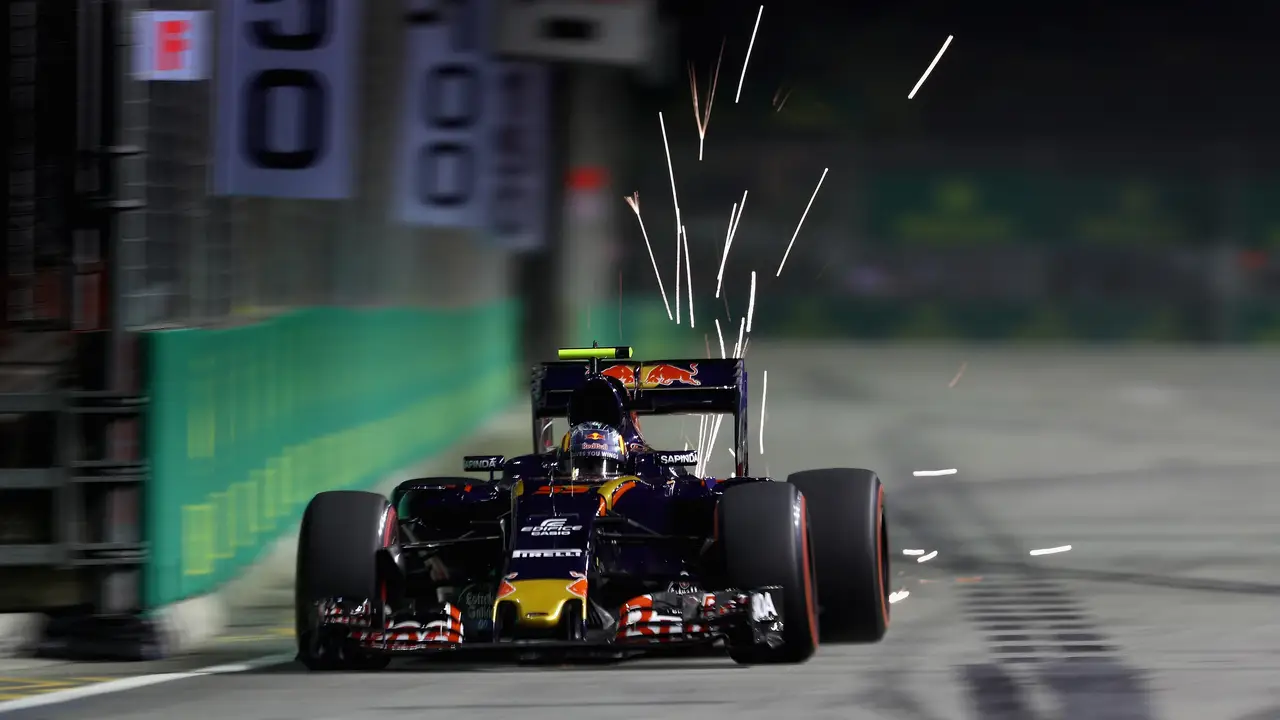 Carlos Sainz, en el trazado de Marina Bay
