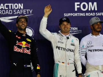 Rosberg, Ricciardo y Hamilton, los más rápidos de la Q3