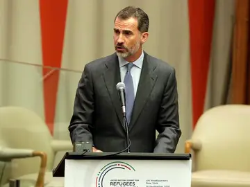 El Rey Felipe VI durante su discurso en la ONU El Rey Felipe VI durante su discurso en la ONU