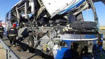 Autobús accidentado en Soria