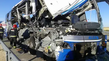 Autobús accidentado en Soria Autobús accidentado en Soria