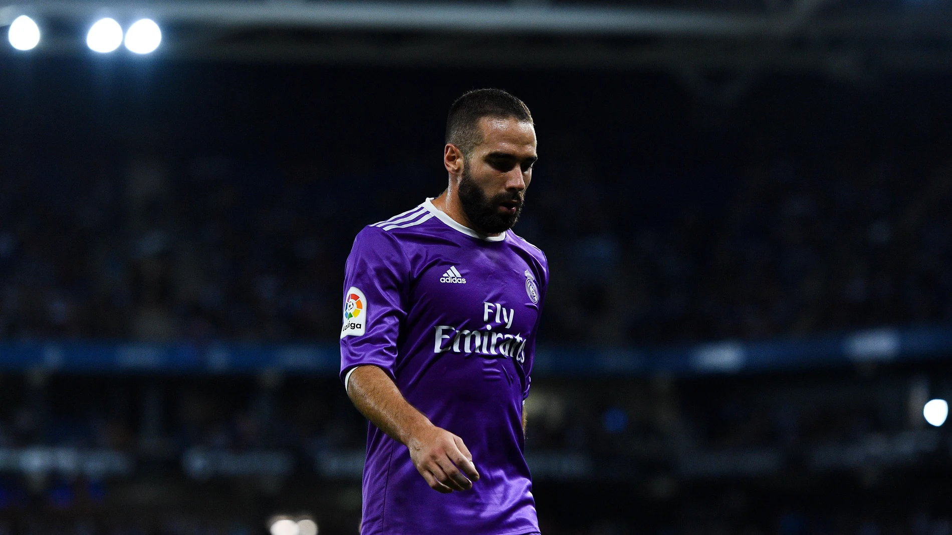 Carvajal abandonando el Espanyol-Real Madrid. Carvajal abandonando el Espanyol-Real Madrid.