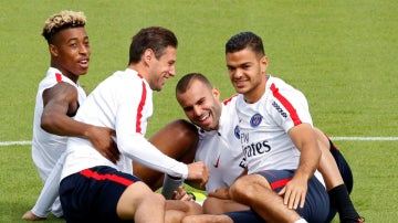 Jesé, en un entrenamiento del PSG