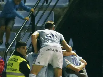 El Celta de Vigo celebra el gol de Hugo Mallo El Celta de Vigo celebra el gol de Hugo Mallo