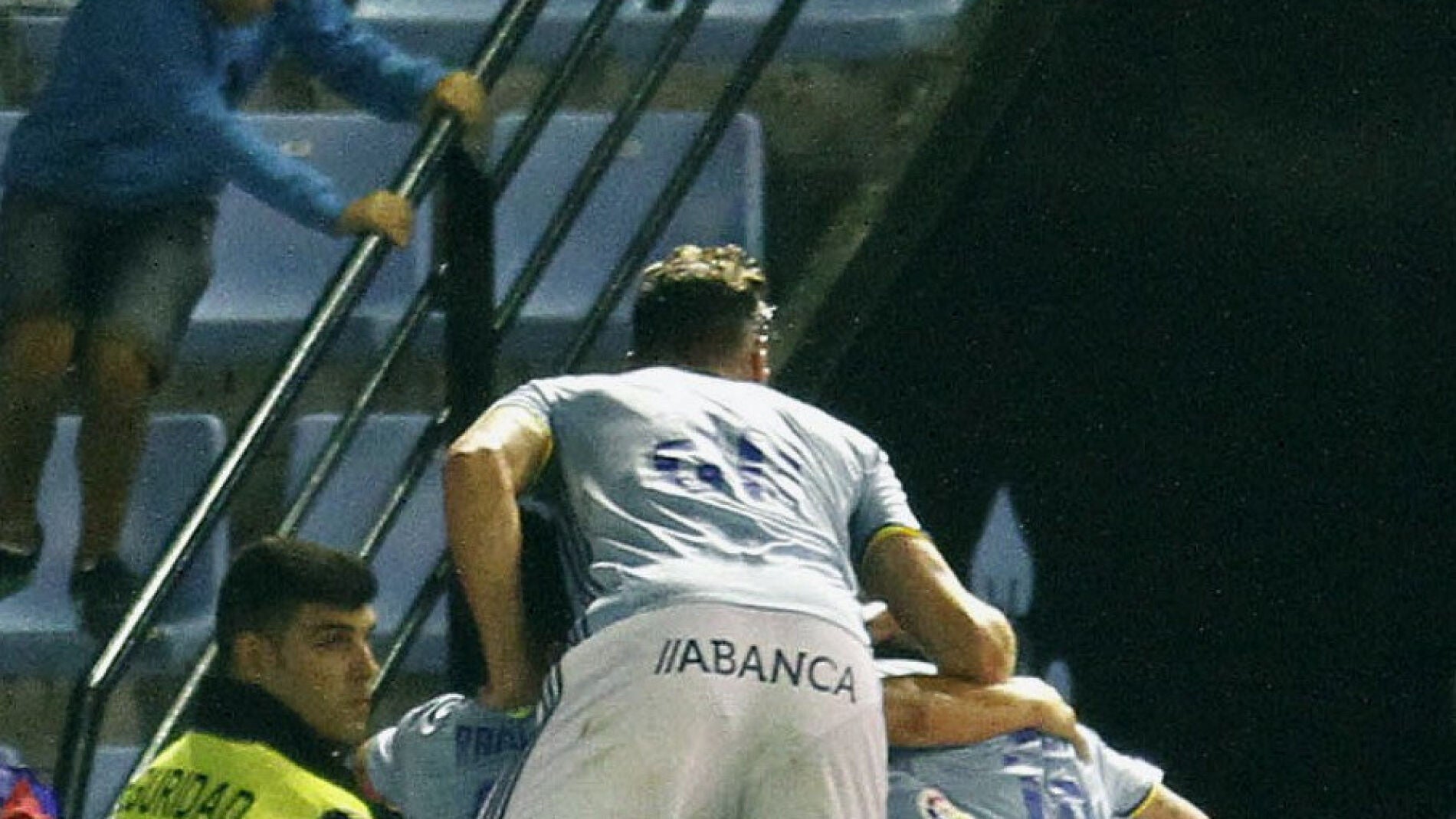 El Celta de Vigo celebra el gol de Hugo Mallo
