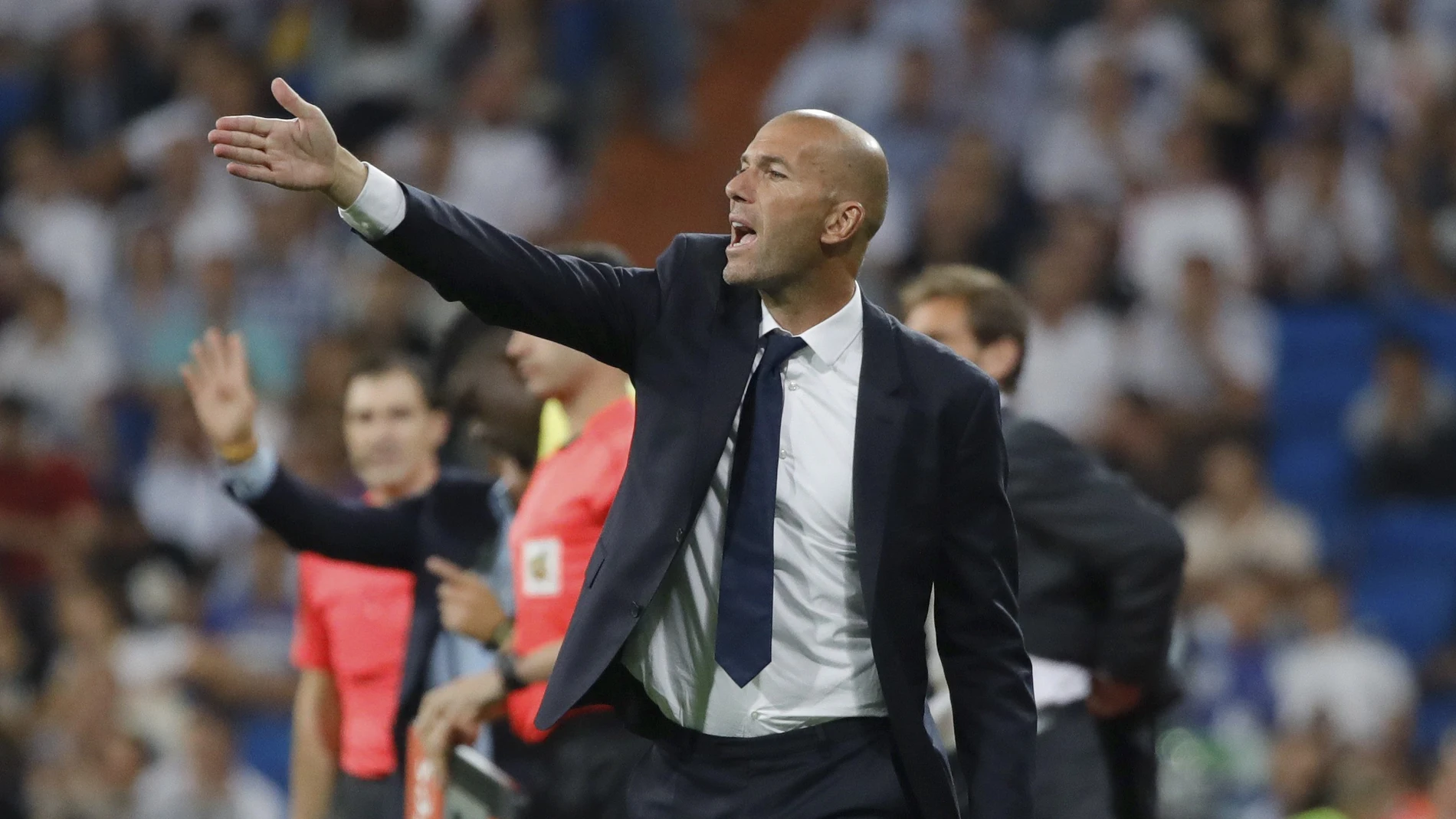 Zinedine Zidane, durante el partido ante el Villarreal Zinedine Zidane, durante el partido ante el Villarreal
