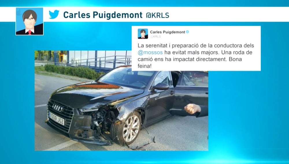 Frame 3.435878 de: Carles Puigdemont sufre un accidente de tráfico