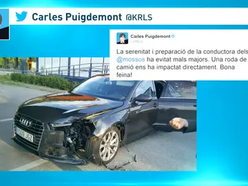 Frame 3.435878 de: Carles Puigdemont sufre un accidente de tráfico Frame 3.435878 de: Carles Puigdemont sufre un accidente de tráfico