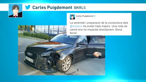 Frame 3.435878 de: Carles Puigdemont sufre un accidente de tr&aacute;fico