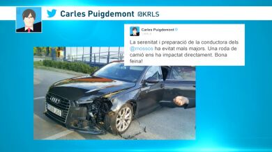 Carles Puigdemont sufre un accidente de tráfico y él mismo lo cuenta en un 'tuit'