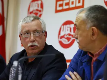 Los secretarios generales de UGT, Pepe Álvarez y de CCOO, Ignacio Fernández Toxo Los secretarios generales de UGT, Pepe Álvarez y de CCOO, Ignacio Fernández Toxo