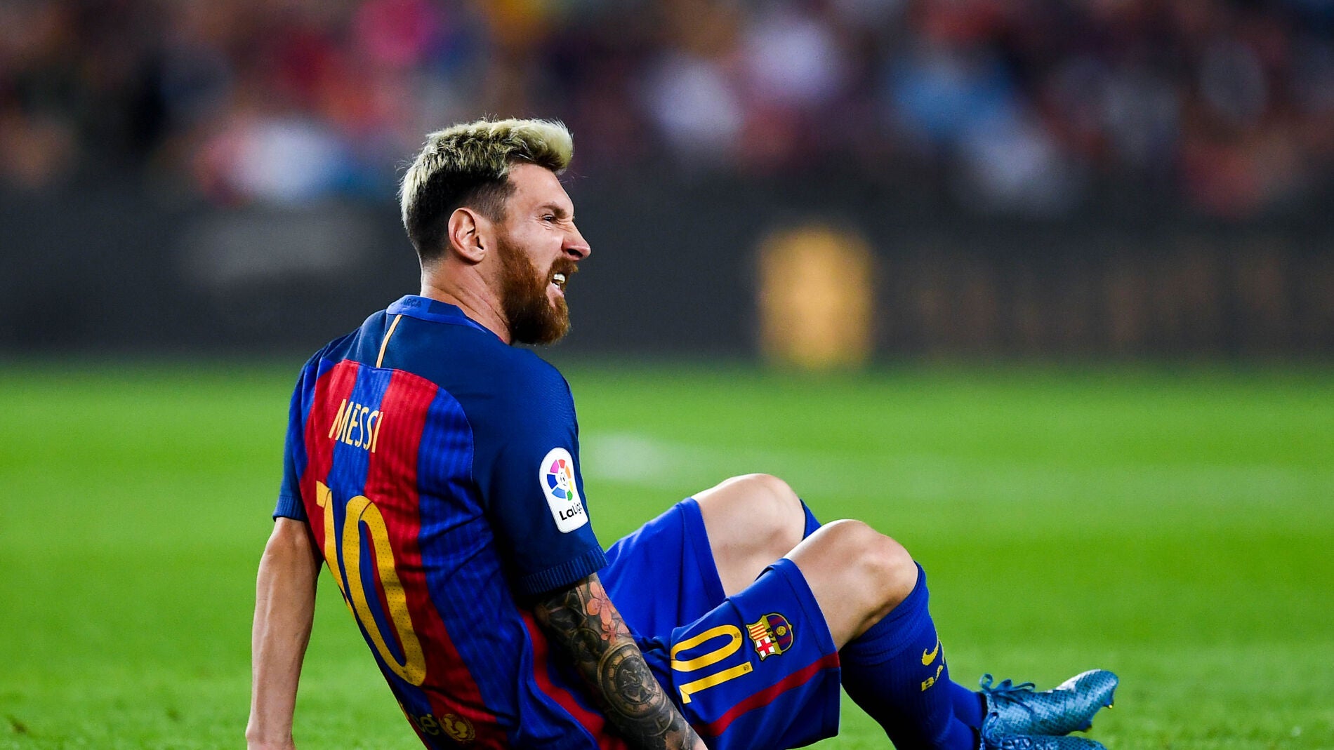 Messi, con dolores en el pubis